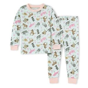 Organic Cotton Burt's Bees Pajamas Girls 3t Garden Grazing Pattern